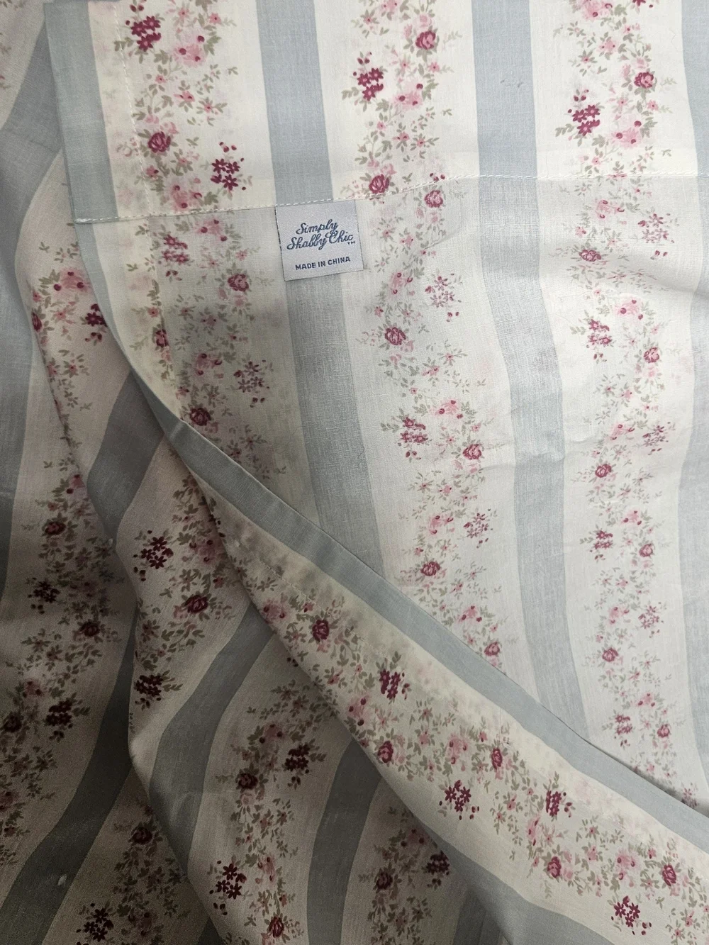 Simply Shabby Chic Balloon Curtain Valance Blue White Stripes RARE Discontinued